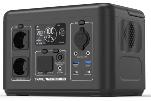 Przenośna stacja zasilania VOLT POLSKA TRAVEL POWERBOX 1200 (600W) 512Wh INDEKS: 5TBBNX0600 EAN: 5904100453108.png