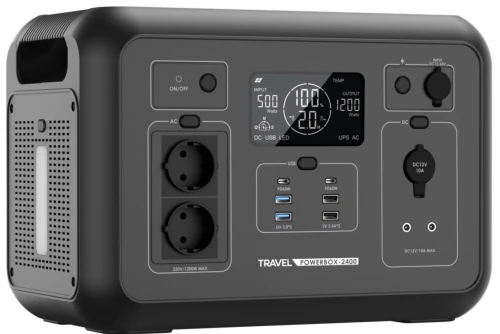Przenośna stacja zasilania VOLT POLSKA TRAVEL POWERBOX 2400 (1200W) 1008Wh INDEKS: 5TBBNX1200 EAN: 5904100453115.png